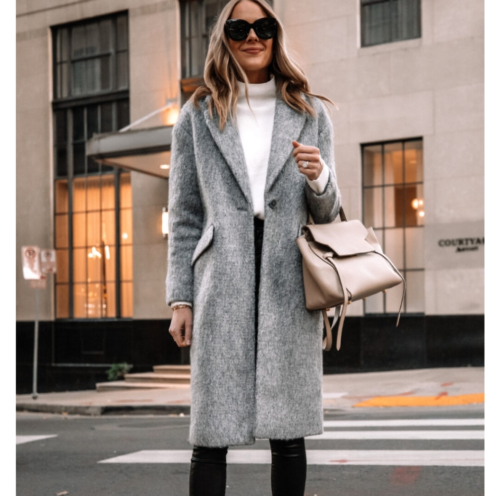 Gray wool-blend car coat from Express NWT
